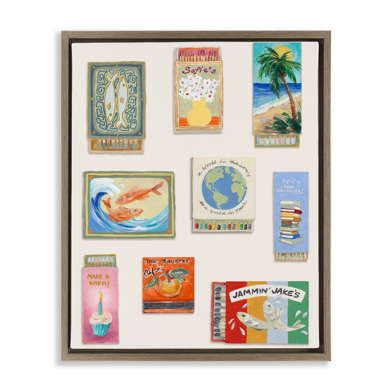 Stupell Industries World Matchbox Collection Floating Frame, design by Lanie Loreth